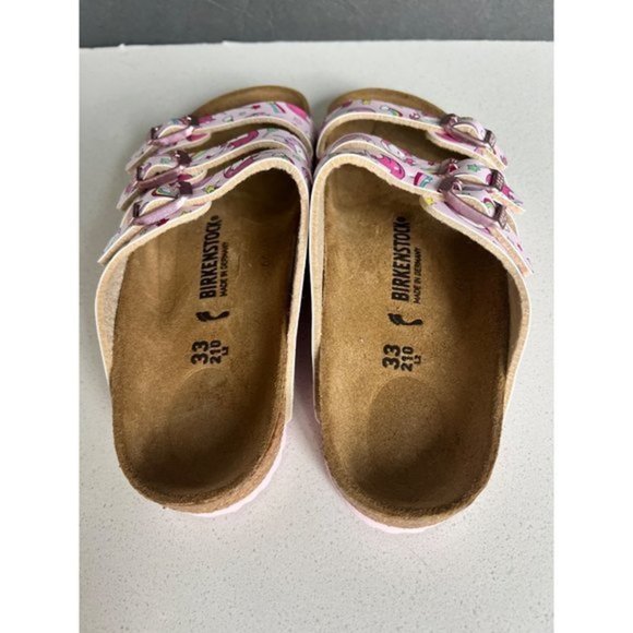 NEW BIRKENSTOCK Florida Kids Birko-Flor FLOWER SLIDE SANDALS SIZE 33 - Picture 5 of 8